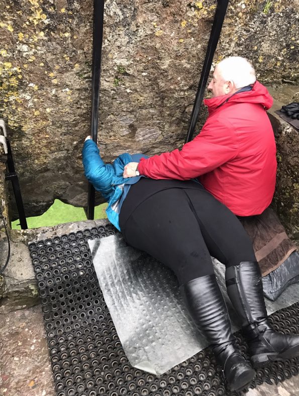 Kissing the Blarney Stone in killarney